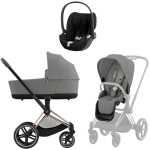 Коляска 3 в 1 Cybex Priam IV Rosegold complete и автокресло Cloud T i-Size Sepia Black Mirage Grey