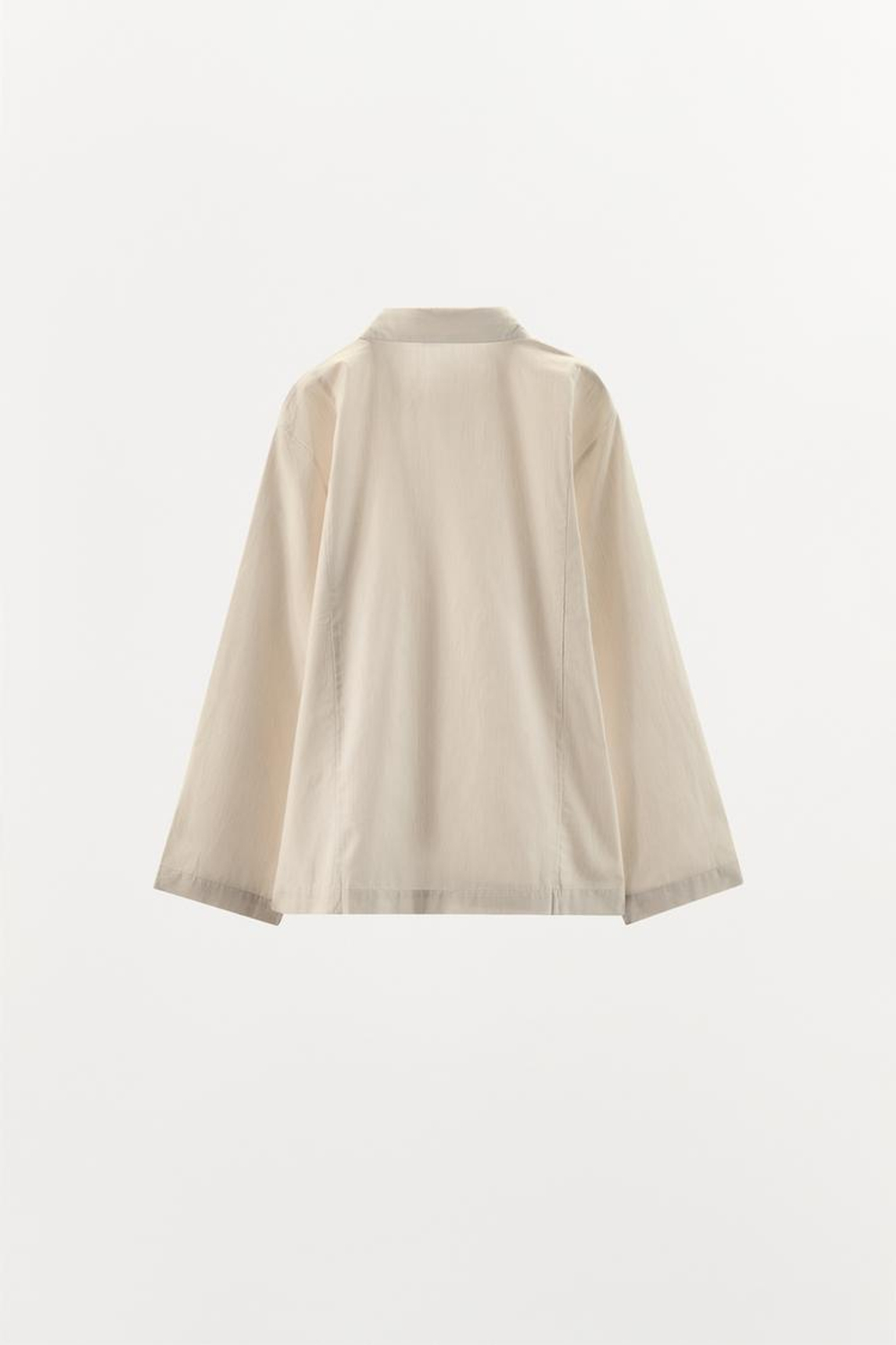 ZARA РУБАШКА ИЗ ПОПЛИНА В ПОЛОСКУ, ЖЕЛТОВАТО-БЕЛЫЙ