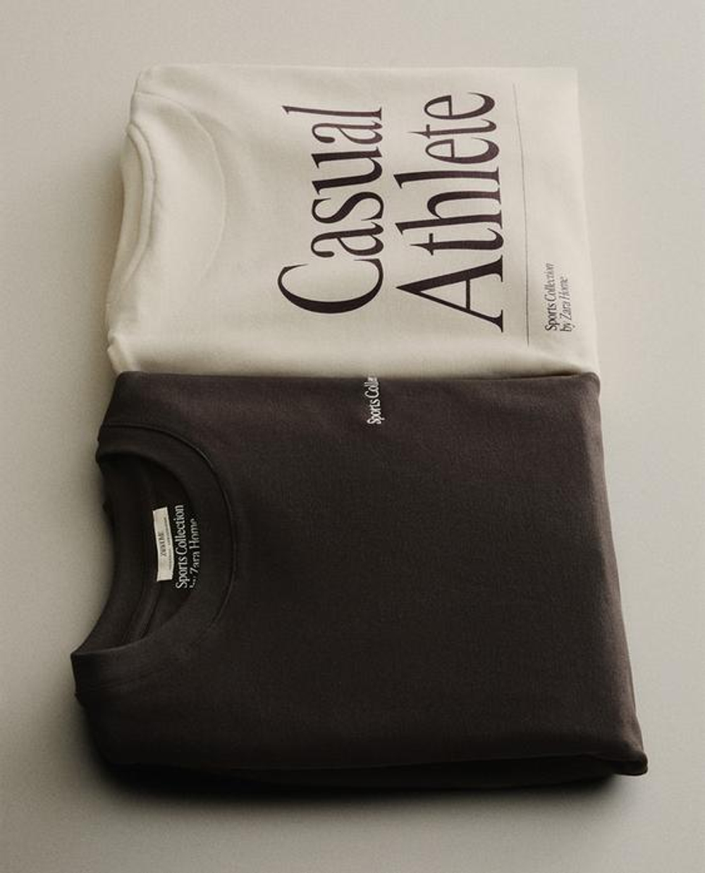 ZARA HOME ХЛОПКОВАЯ СПОРТИВНАЯ ТОЛСТОВКА, КОРИЧНЕВЫЙ