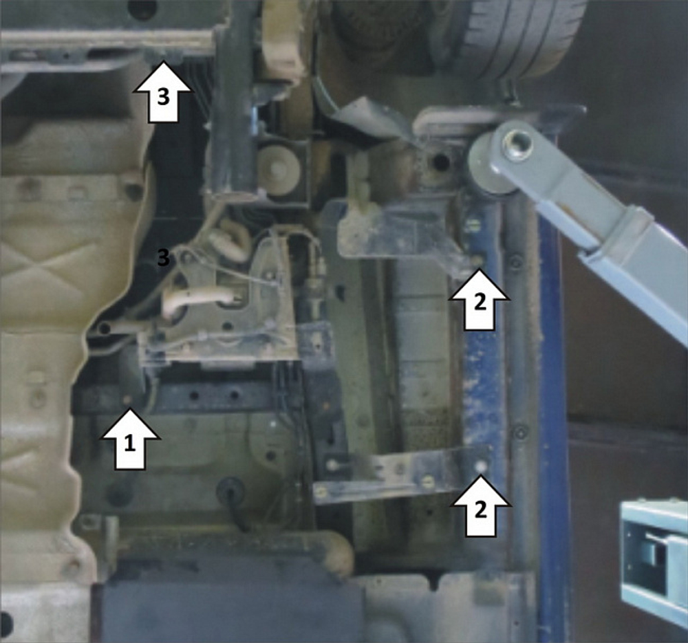 Защита Пускового Подогревателя 2 мм, Сталь. для Volkswagen Transporter/Caravelle T6 2015-2020, Volkswagen Transporter/Caravelle T5 2009-2015, Volkswagen Multivan T6 2015-2020, Volkswagen Multivan T5 2009-2015 MOTODOR.02737