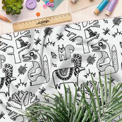 Ткань сатин лесные сказочные звери