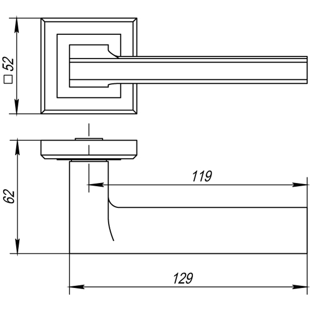 Ручка раздельная K.QL52.BLADE (BLADE QL) GR/CP-23 графит/хром