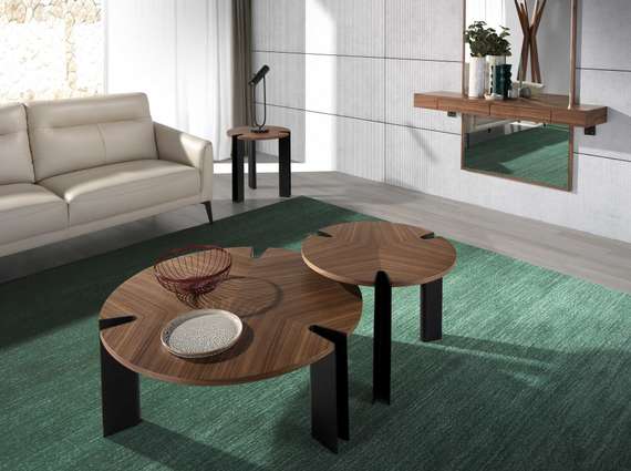 Журнальный столик Angel Cerda 2113, Ø90х36 см, орех