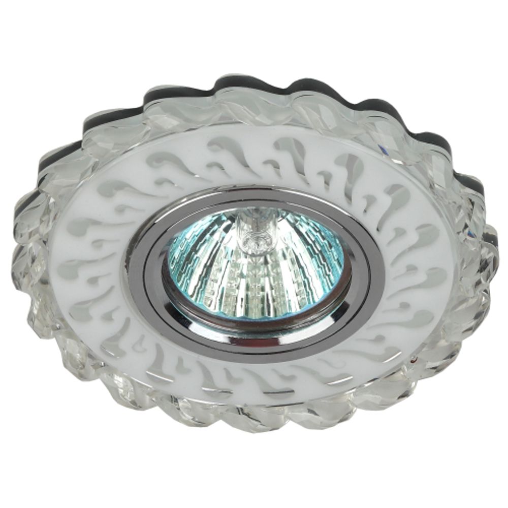 Светильник встраиваемый cо светодиодной подсветкой ЭРА DK LD36 SL/WH под лампу MR16 GU5.3 прозрачный