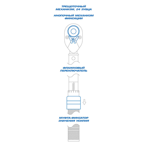 KING TONY (3426C-2DF) Динамометрический ключ серии "COMPACT", 1/4", 5-25 Нм, для левой и правой резьбы, футляр