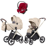 Коляска Carrello Vector CRL-6550 и автокресло Cybex Aton B2 Dynamic Red 3 в 1 Seashell Beige