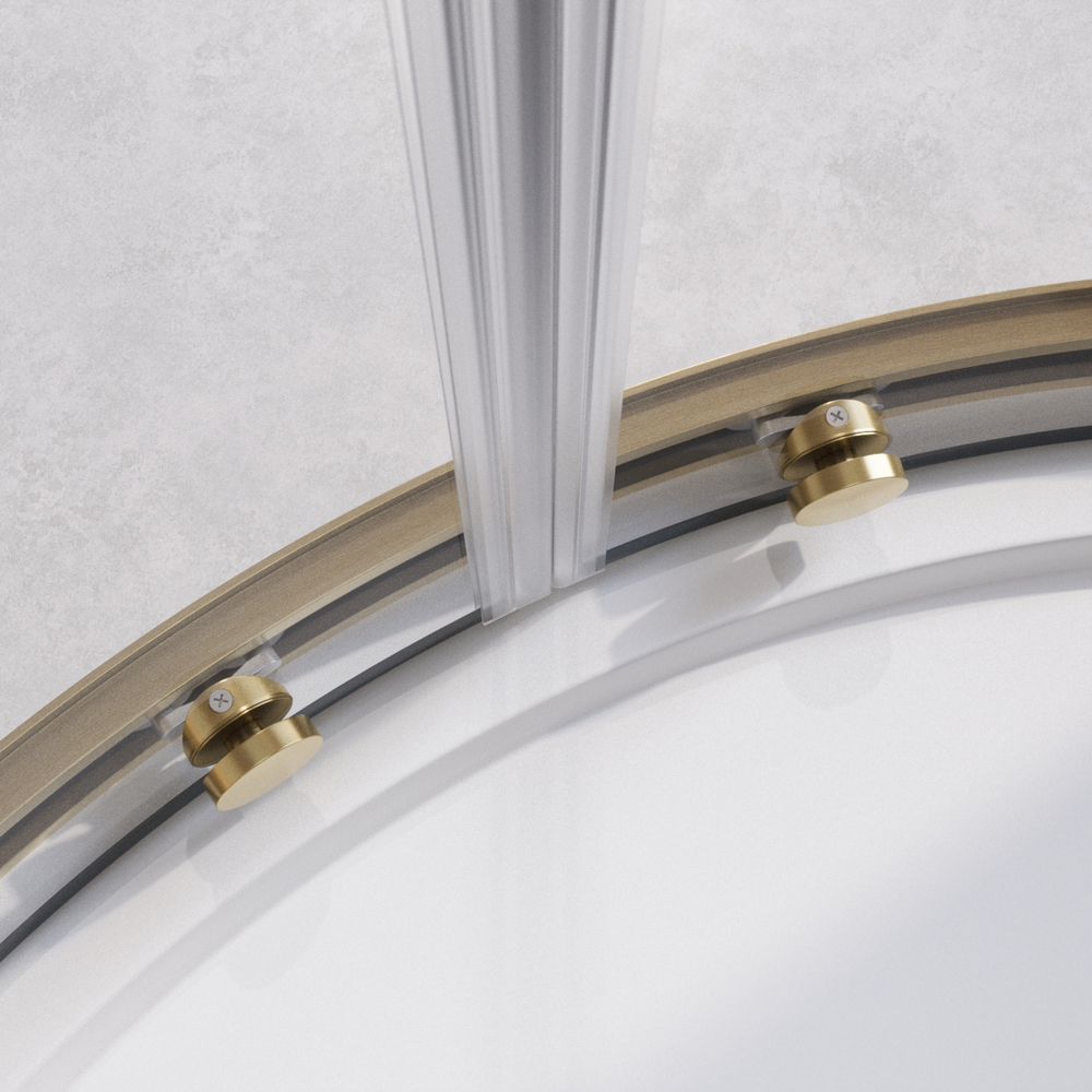 Душевой уголок Cezares RELAX-304-RH-2-120/90-C-BORO, 120х90х200, профиль брашированное золото, прозрачное стекло