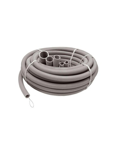 Труба гофрированная ПВХ легкая d25мм с протяжкой сер. (уп.50м) Ruvinil 12501