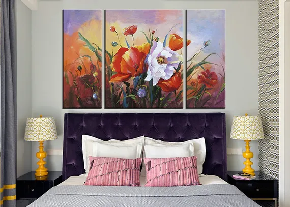 Модульная картина "Полевые цветочки"