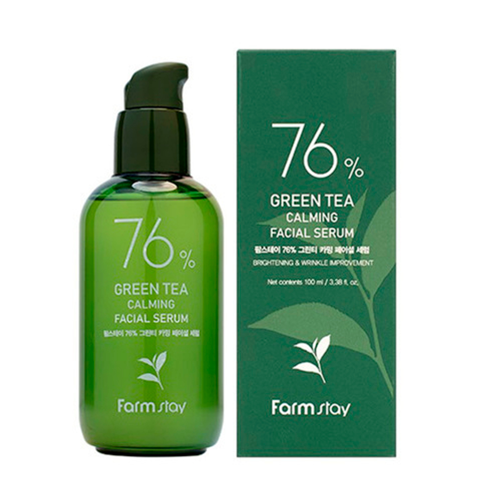 FarmStay Успокаивающая сыворотка с экстрактом зеленого чая -76% Green Tea Calming Facial Serum, 100мл