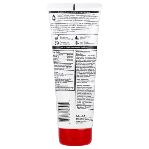 Eucerin, ежедневный увлажняющий крем, SPF 30, без отдушек, 226 г (8 унций)