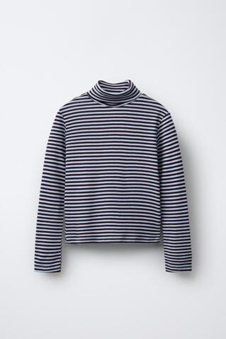 ZARA Х BENSIMON® ФУТБОЛКА С ВЫСОКИМ ВОРОТНИКОМ, НЕБЕСНО-ГОЛУБОЙ