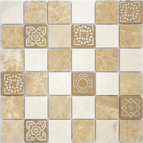 Мозаика из натурального камня Art Pietra Mix 1 MAT 48x48x8 Art Stone бежевый коричневый