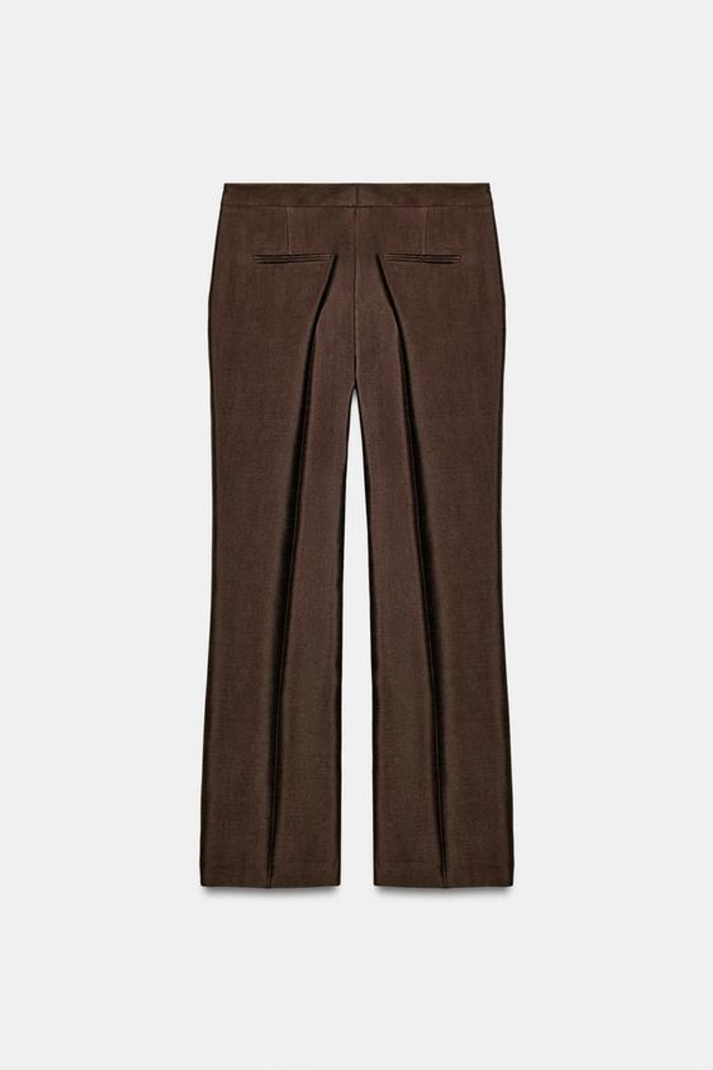 ZARA АТЛАСНЫЕ БРЮКИ SLIM, КОРИЧНЕВЫЙ