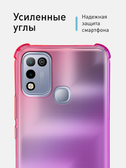 Чехол ROSCO для Infinix HOT 10 Play;Infinix HOT 11 Play оптом (арт. INF-HOT10PLAY-HARD-TPU-PINK-PURPLE)