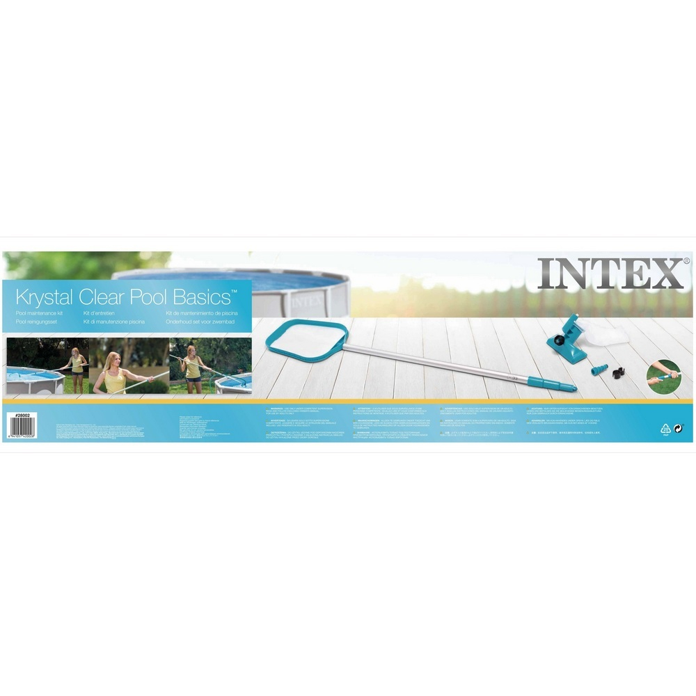 Набор для чистки бассейна Intex 28002, вакуумный пылесос и щетка с телескопической штангой