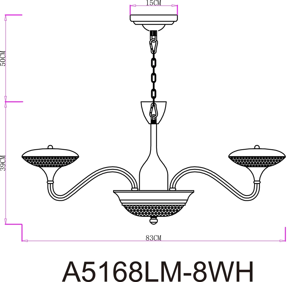 Подвесная люстра Arte Lamp BERN A5168LM-8WH