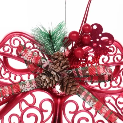 Украшение новогоднее «Лесной звон» 27*23 см, Красный/золото