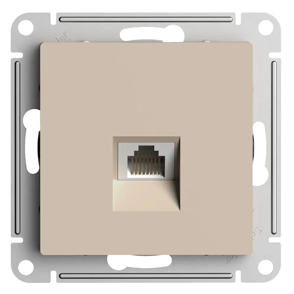 ATLASDESIGN РОЗЕТКА компьютерная RJ45 кат. 6A, механизм, ПЕСОЧНЫЙ