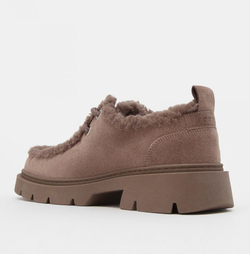 Замшевые полуботинки INUIKII Mocabee curly taupe на меху