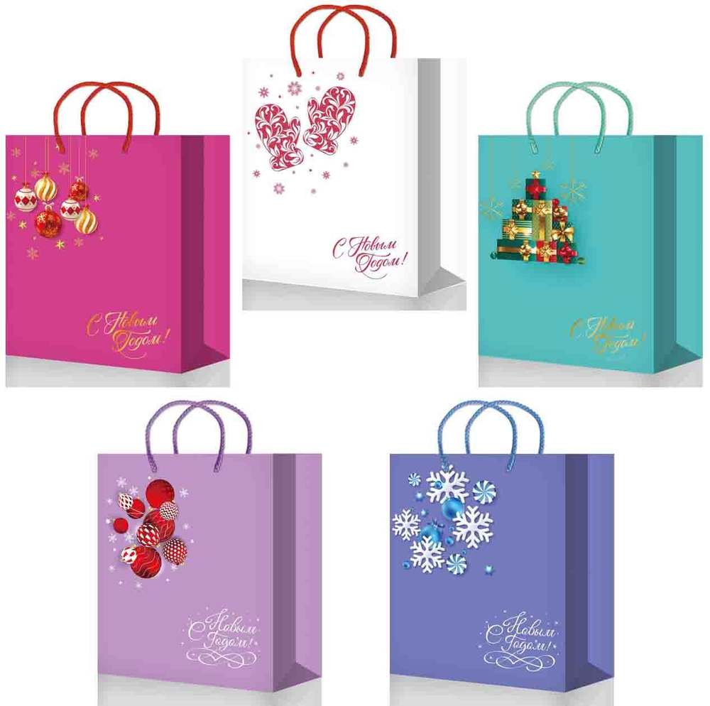 МегаМаг Пакет 244 М25, НГ, подарочный, ламинированный, 180*227*100