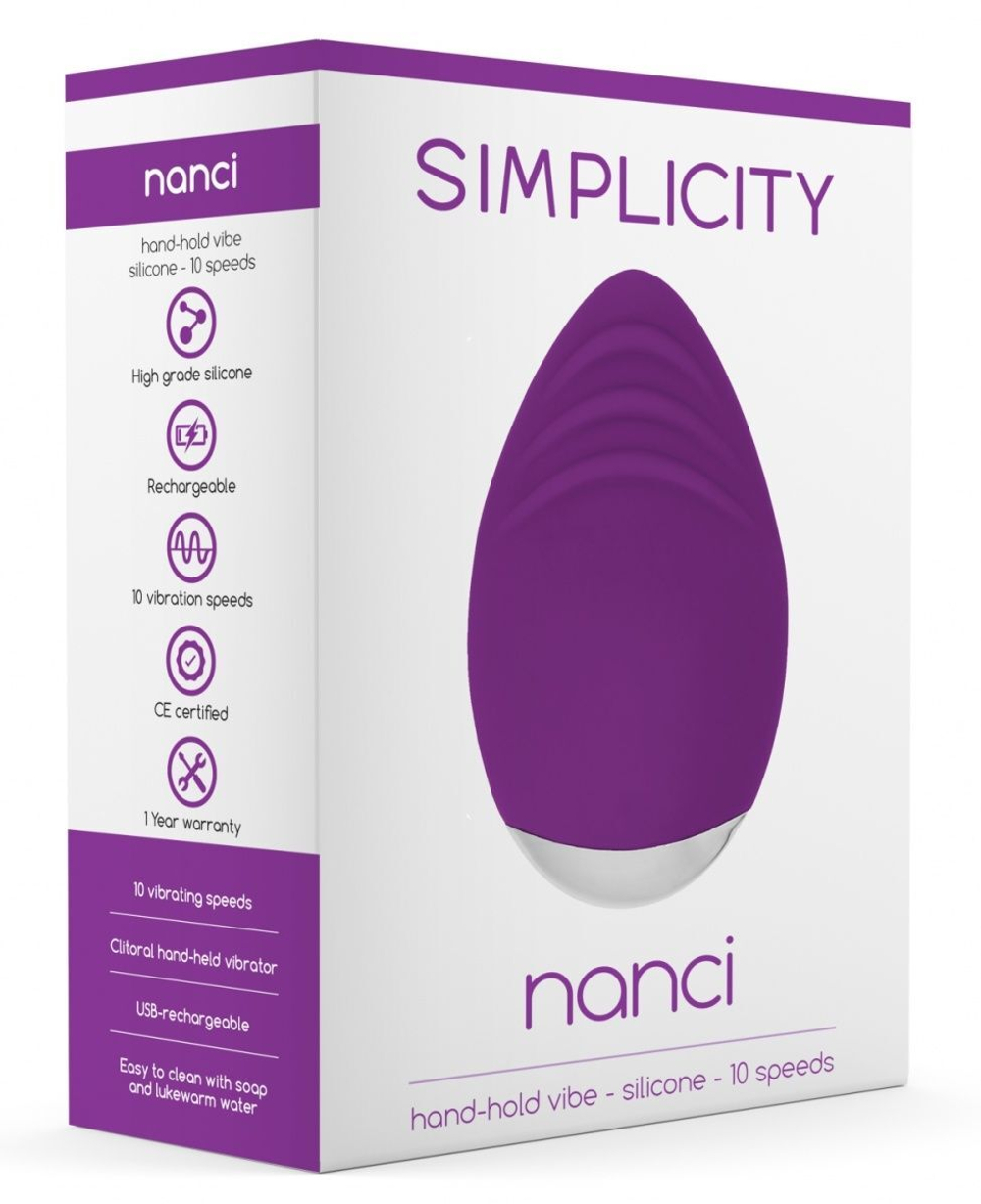Фиолетовый клиторальный стимулятор Nanci - 10,5 см.