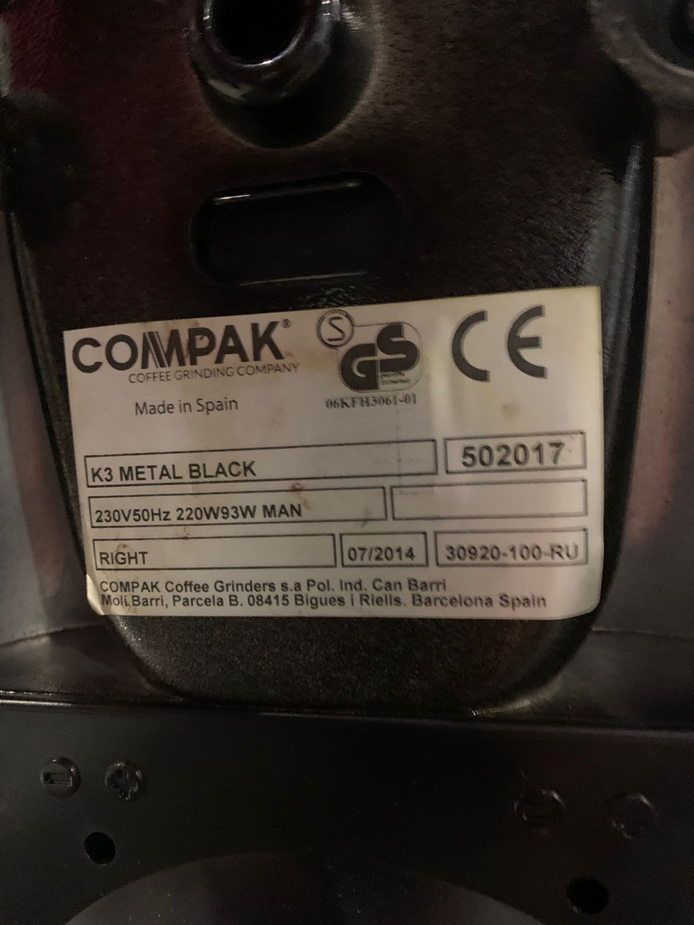 Кофемолка compak k35857 Арт. (5857)