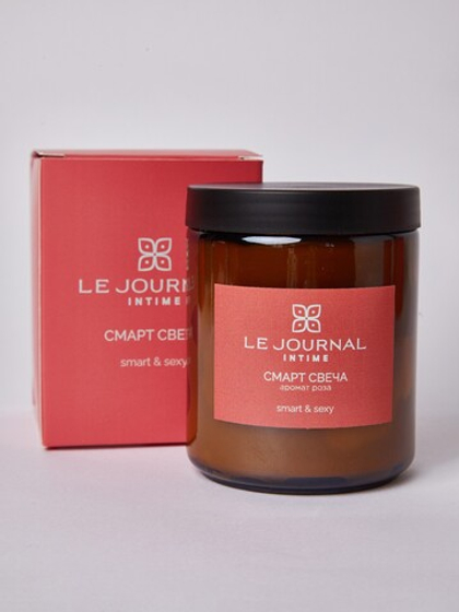 Смарт-свеча с ароматом "Роза" 250г (коралловая упаковка)