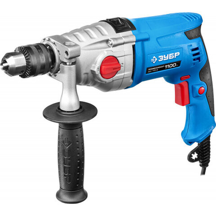 Дрель ЗУБР "ПРОФЕССИОНАЛ" ударная, 2скоростная,мет корпус редуктора,патрон 13мм, реверс, 1100Вт