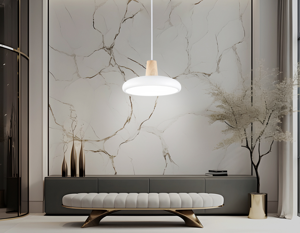 FL4838 WH/WD белый/дерево 24W 3000-6000K D200*800 (без ПДУ)