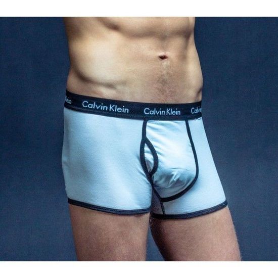 Мужские трусы боксеры голубые Calvin Klein 365 Blue Black Boxer