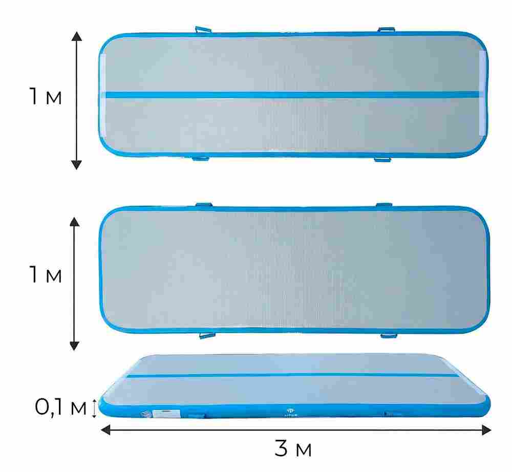 Надувной акробатический мат «Старт» для тренировок 3×1×0,1 м