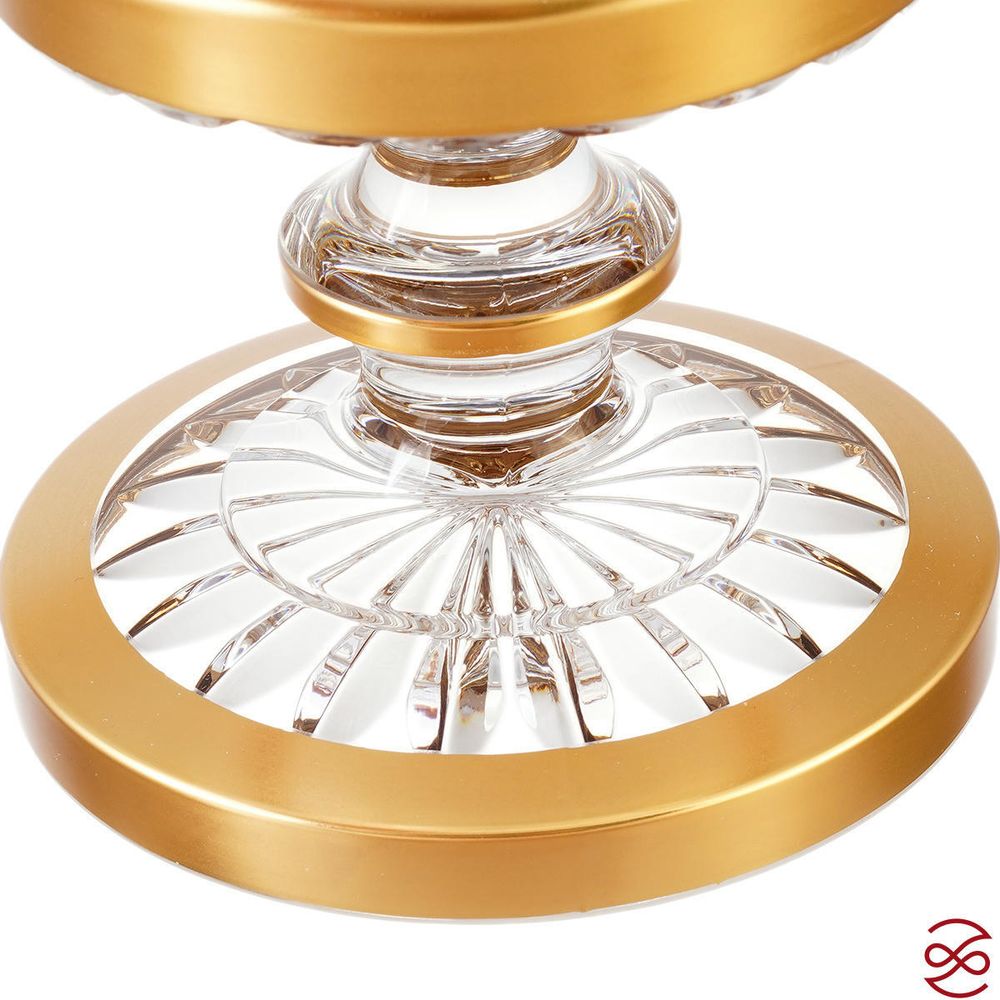 Фруктовница Crystal Heart хрусталь с золотом 30см