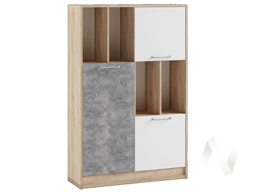 Пенал малый Лофт Детская Колибри (дуб сонома/ателье светлое;акрил белый)