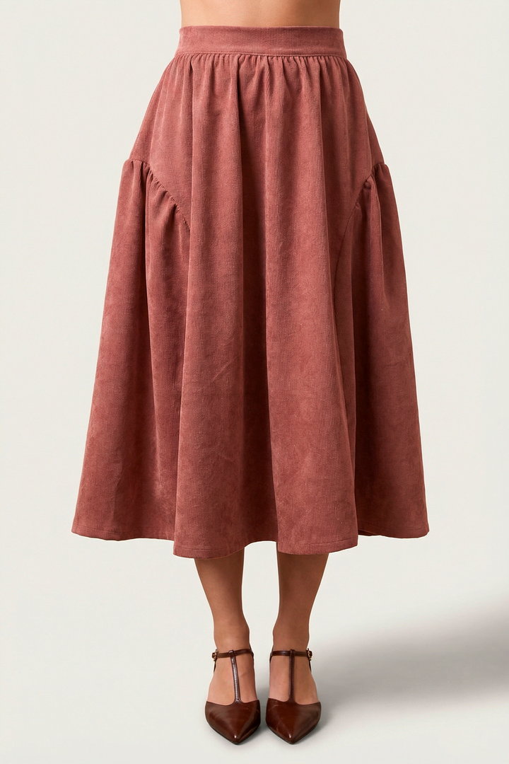 Юбка бохо вельветовая миди