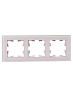 BRITE Рамка 3-местная РУ-3-2-Бр стекло розовый матовый IEK