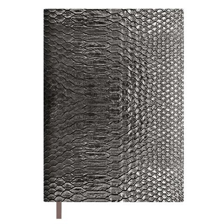 Ежедневник недат. А6+ 160л., кож.зам., мягк.пер. "Анаконда металлик стальная" ляссе