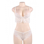 Комплект белья Temptation белый: бра и трусики бразилиана (размер M-L)