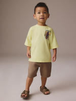 Футболка и шорты в комплекте для мальчика Next E98-600, Лимонный, Коричневый