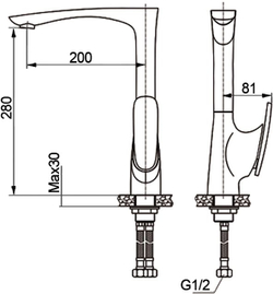Смеситель Raiber Dunis для кухонной мойки, R1202