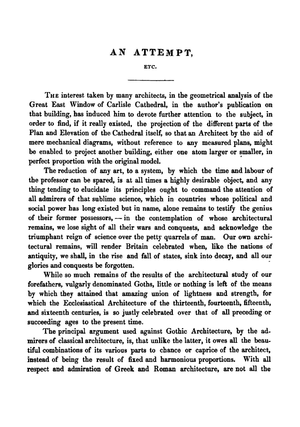 An Attempt to Define the Geometric Proportions of Gothic Architecture | Robert William Billings