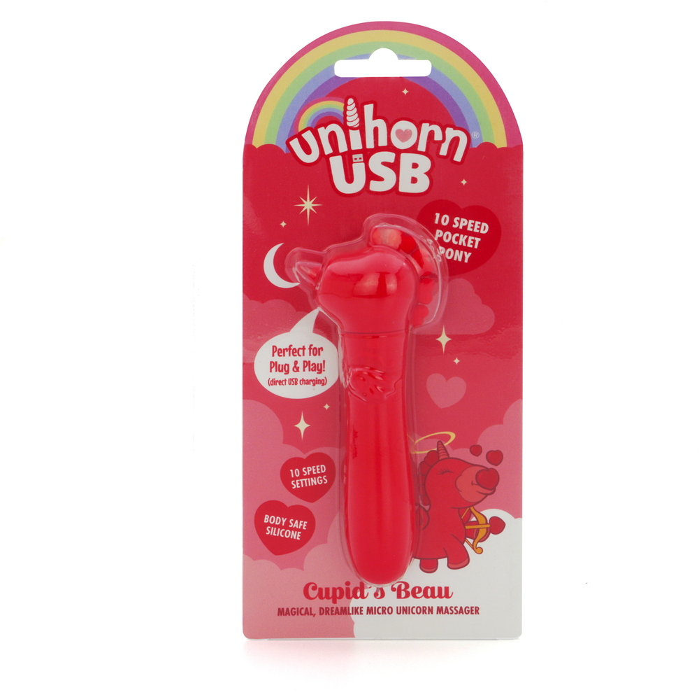 Вибропуля Unihorn USB - Cupid's Beau, красный