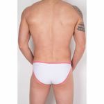 Мужские трусы слипы бело-черные с розовой окантовкой Cosmos Colors PC20_PBW