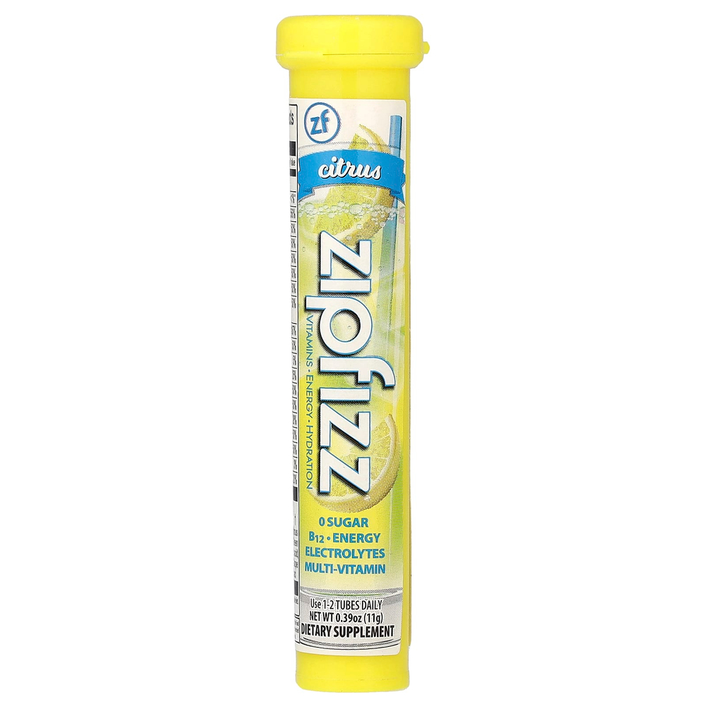 Zipfizz, смесь для приготовления напитка, цитрус, 20 тюбиков по 11 г (0,39 унции)