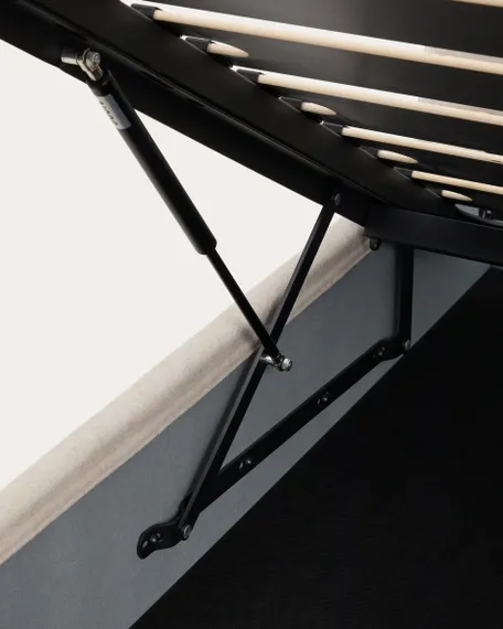 Кровать Dafra бежевого цвета из шенилла с ящиком для хранения 160 х 200 см