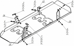 Защита топл. бака 2 мм, Сталь. для Foton Tunland V9 2024-н.в., Motodor.77511