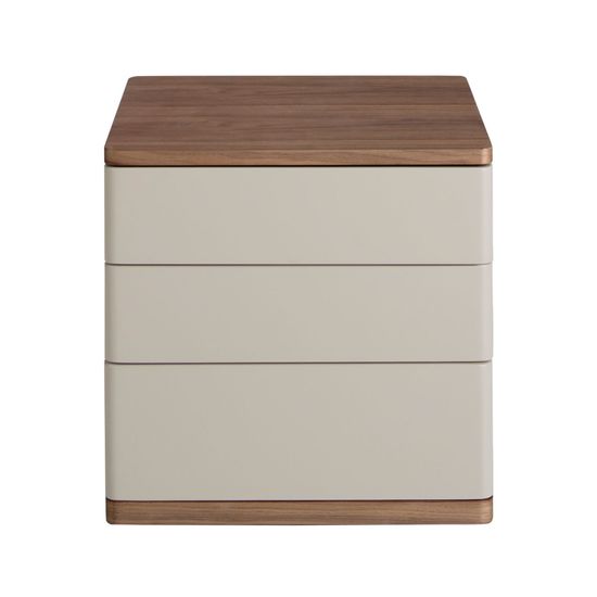 Прикроватная тумбочка 7166/MB2320NS из серого лака и шпона ореха