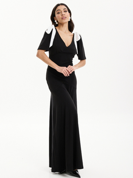 Платье длинное вечернее с бантами