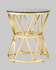 Журнальный стол 50*50 ВИВА золото стекло черное