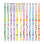 Ручка гелевая, пиши-стирай, Basir, синие чернила, серия "ЕДИНОРОГ ", корпус с рисунком, 12 шт